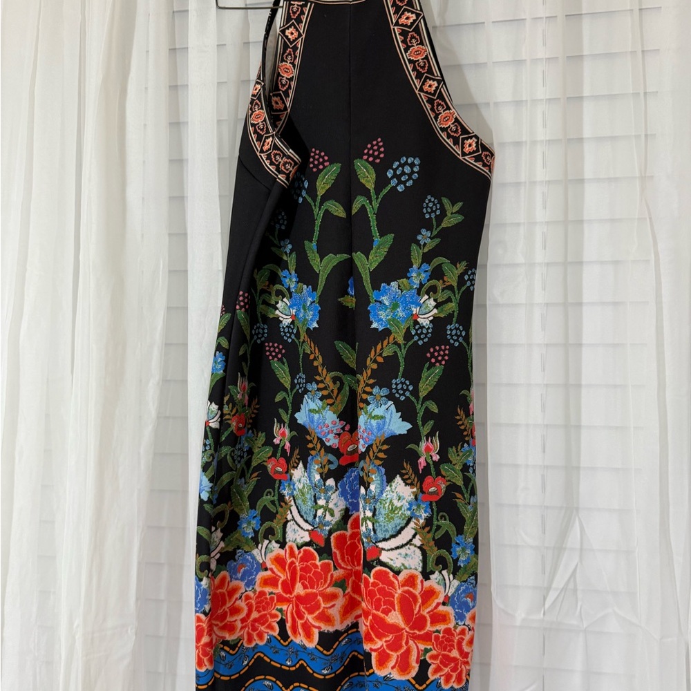 Red and Orange Sleeveless Halter Maxi Dress
